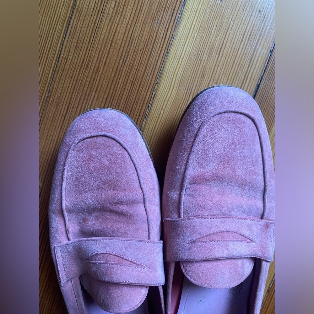 Mansur Gavriel Pink Suede Loafers 38 - Picture 2 of 9
